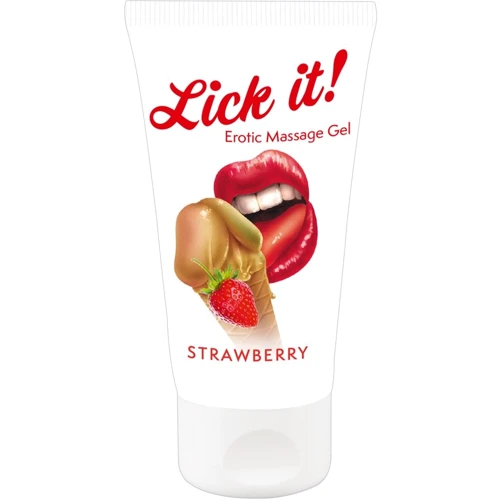 Масажний гель-лубрикант Lick It! Strawberry, 50 мл