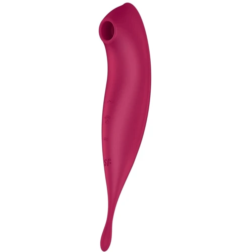 Смарт-вибратор для клитора с вакуумной стимуляцией Satisfyer Twirling Pro+ dark red: Длина, см 20