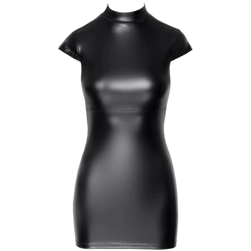 Платье Noir Handmade F309 Fantasy wetlook mini dress with lace up back Вlack, 3XL: Декор Шнуровка