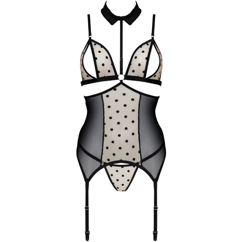 Корсет з відкритими грудьми Passion DOMINICA CORSET Вeige XXL/XXXL (стрінги в наборі): Для кого Для женщин