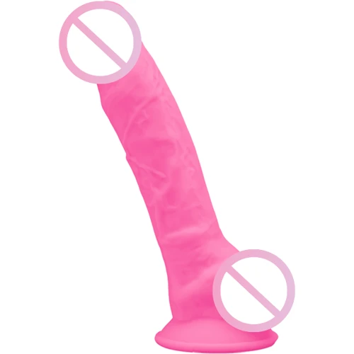 Фаллоимитатор SilexD Johnny Pink Glow in the dark Premium Silicone Dildo Model 1 Size 7"