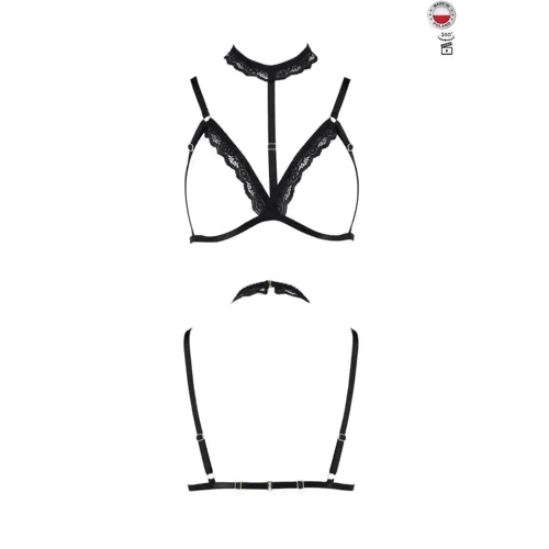 Бюстгальтер-стрепи з чокером SHELLY BRA black L / XL - Passion Exclusive: Для кого Для жінок