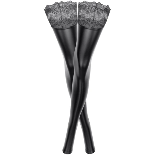 Панчохи Noir Handmade F135 Powerwetlook stockings Вlack, 3XL: Матеріал Полиамид