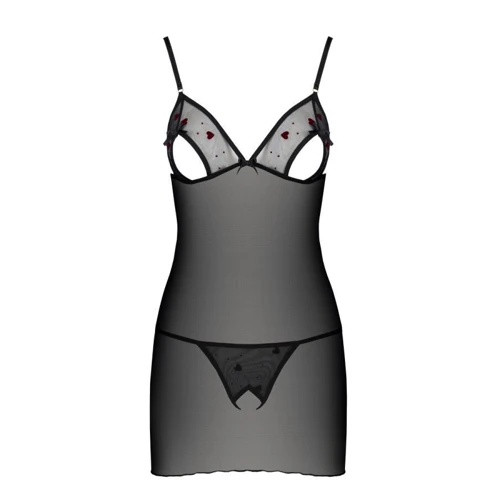 Еротичний комплект Passion LOVELIA CHEMISE black XXL / XXXL: Матеріал поліестер