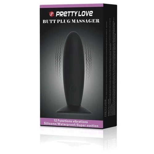 Анальный стимулятор Butt Plug Massager с вибрацией, BI-040045: Материал Силикон