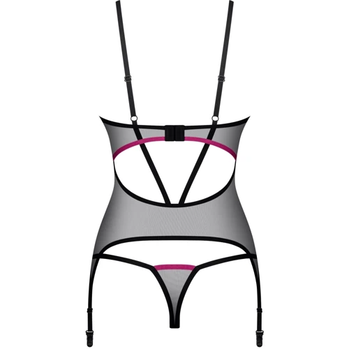 Корсет Obsessive Novenes corset & thong XS/S: Материал Полиамид