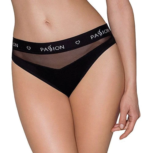 Трусики з прозорою вставкою Passion PS006 PANTIES black, size M