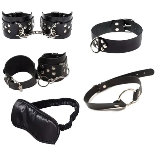 Бондажный набор sLash BDSM Leather Set Black