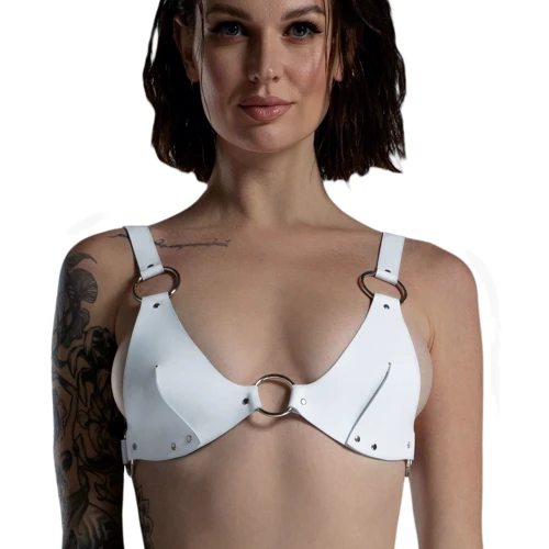 Лиф из натуральной кожи Feral Feelings - Bikini Top White: Применение На грудь