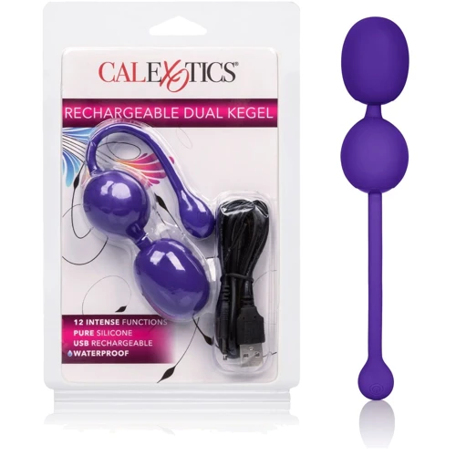 CalExotics Rechargeable Dual Kegel вагинальные шарики 9x3.2 см, фиолетовый: Наличие вибрации Нет