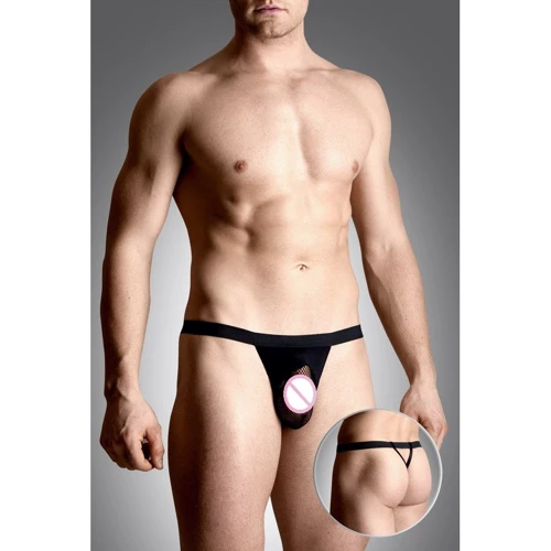 Чоловічі труси SoftLine - Mens thongs 4494, M/L (black)