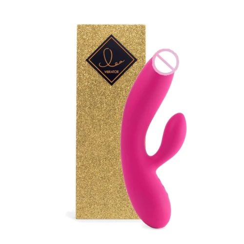 Гибкий вибратор кролик с двумя моторами FeelzToys Lea Rabbit Vibrator Rubine Red