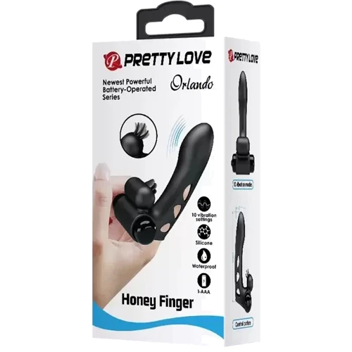 Кліторальний стимулятор на палець Pretty Love - Orlando Finger Black, BI-014836 фото 7