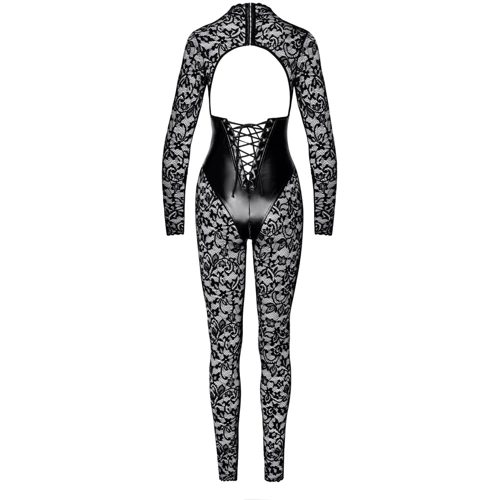 Комбинезон Noir Handmade F299 Enigma lace catsuit with underbust bodice Black, XXL: Размер XXL