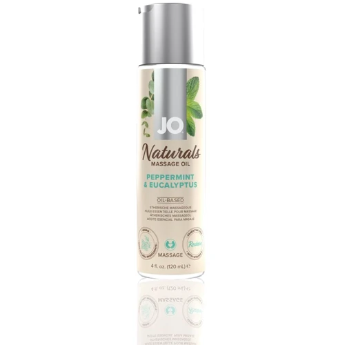 Масажна олія System JO Naturals Massage Oil Peppermint&Eucalyptus з натуральними ефірними оліями (120 мл)