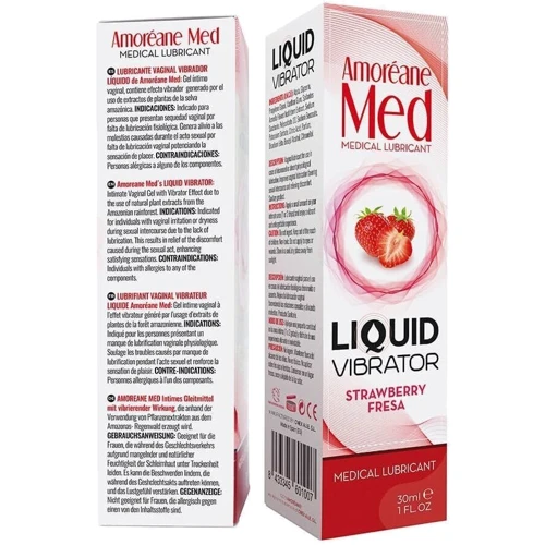 Стимулирующий лубрикант от Amoreane Med: Liquid vibrator - Strawberry (жидкий вибратор), 30 ml: Тип Вагинальные