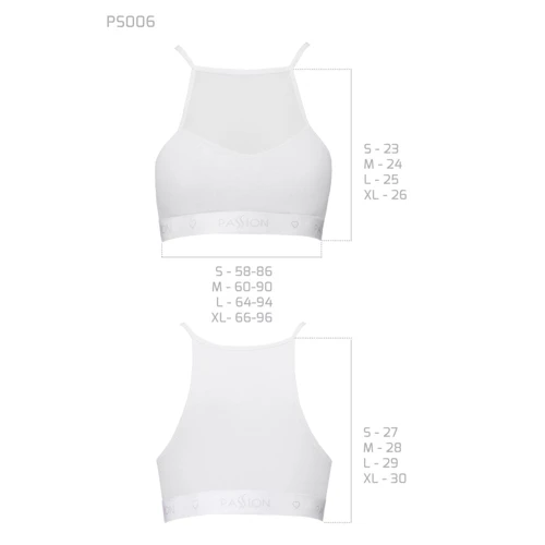 Спортивный топ с прозрачной вставкой Passion PS006 TOP white, size L: Вид Топы