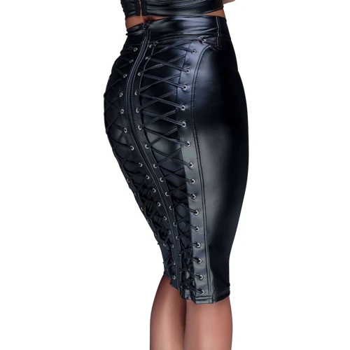 Спідниця Noir Handmade F152 Powerwetlook pencil skirt Вlack, XL