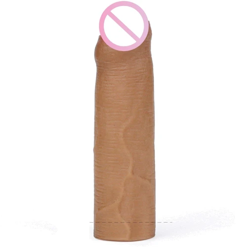 Насадка на член LoveToy Revolutionary Silicone Nature Extender Add 1" Brown