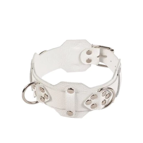 Нашийник VIP Leather Collar, white