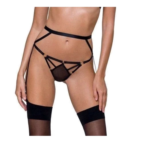 Стрінги з стреп MEGGY THONG black L / XL - Passion Exclusive