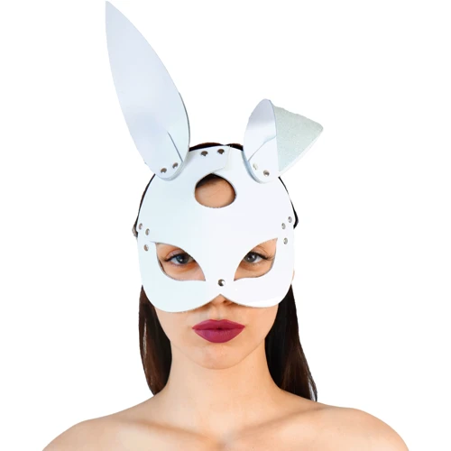 Шкіряна маска Зайчики Art of Sex - Bunny mask, білий: Колір белый