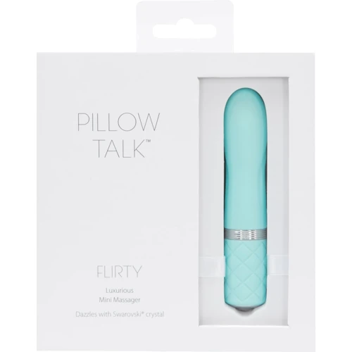 Роскошный вибратор PILLOW TALK - Flirty Teal с кристаллом Сваровски