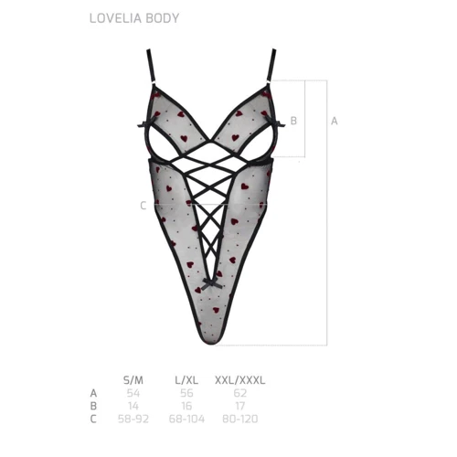 Еротичне боді Passion LOVELIA BODY black XXL / XXXL: Фасон Браллет