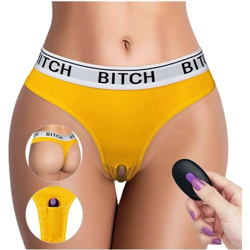 Вибротрусики LoveToy Ingen Bitch Vibrating Panties Yellow (на талию 86-97 см)