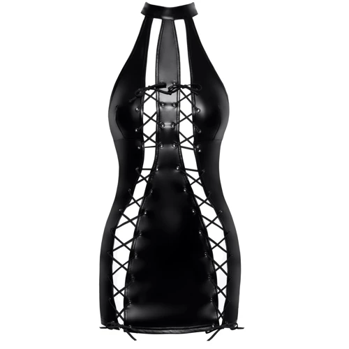 Сукня Noir Handmade F291 Powerwetlook dress with double lace-up front Вlack, XL: Вид Платья