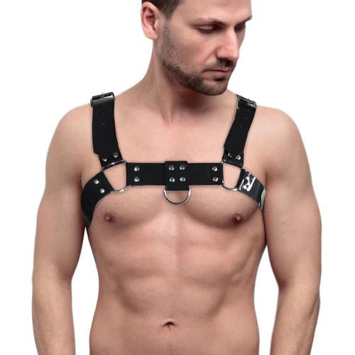 Мужская портупея на грудь Feral Feelings - Bulldog Harness Black