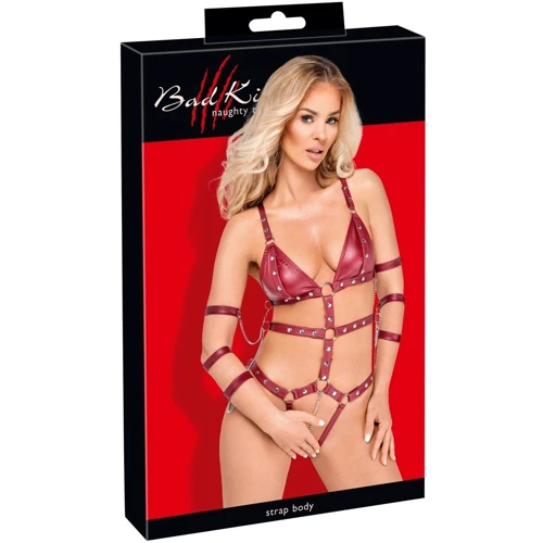 Боді із фіксаторами для рук Orion Bad Kitty Strap Body Red, L: Для кого Для жінок