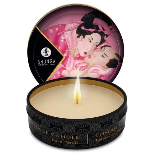 Масажна свічка Shunga Massage Candle, 30 мл, пелюстки троянд