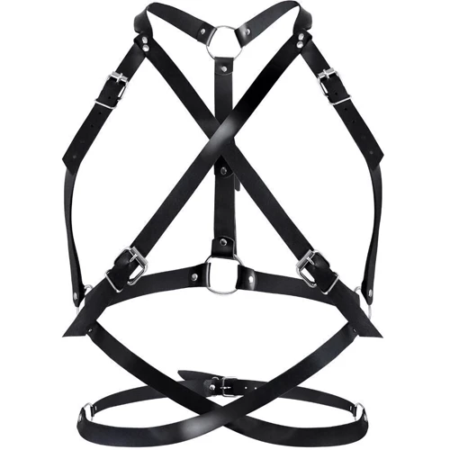 Портупея жіноча Art of Sex - Agnessa Leather harness (чорний, L-2XL)