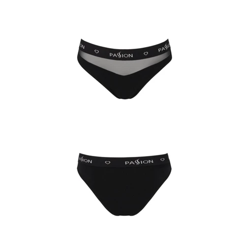 Трусики з прозорою вставкою Passion PS006 PANTIES black, size M: Матеріал бавовна