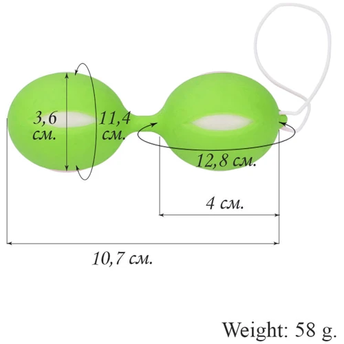 Вагинальные шарики NDS 4203-7 Green (23592): Наличие вибрации Нет
