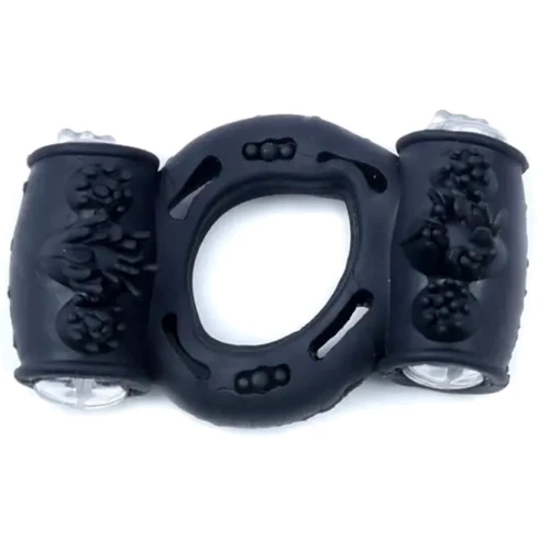 Эрекционное вибро кольцо BOSS Vibrating Cock Ring Double Black, BS6700037