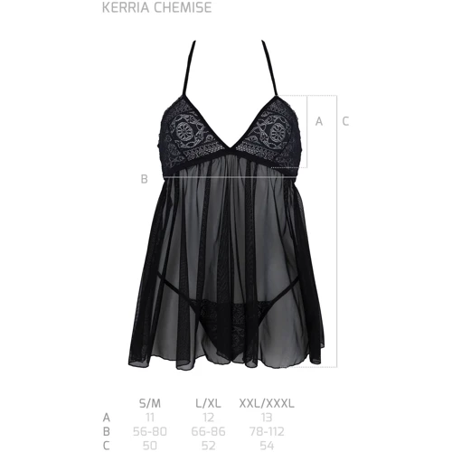 Пеньюар ECO Passion KERRIA CHEMISE black XXL/XXXL: Материал Полиамид