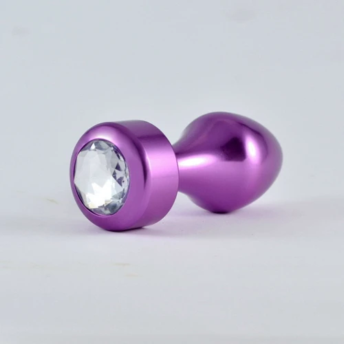 Анальна пробка із кристалом LoveToy Anal Plug Aluminium Purple