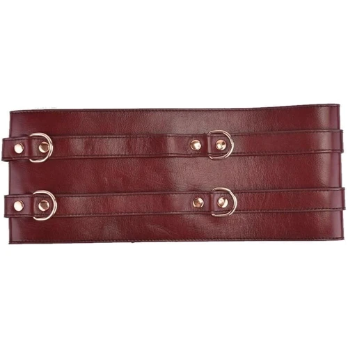 Кожаный пояс для бондажа Liebe Seele Wine Red Waist Cuff M Size: Производитель Liebe Seele