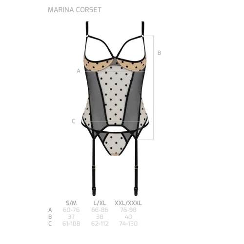 Корсет Passion MARINA CORSET beige S/M: Материал Полиамид