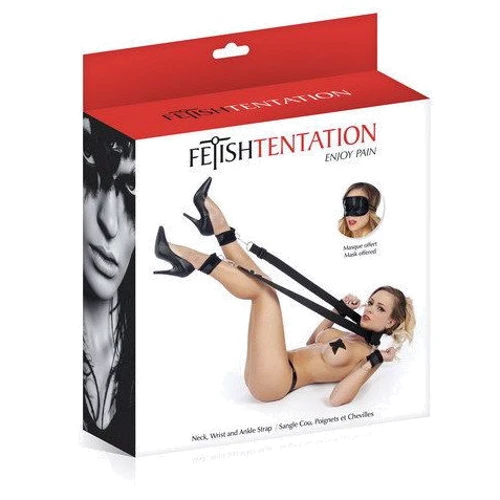 Фіксатори для ніг і рук Fetish Tentation Neck, Wrist and Ankle Strap з маскою на очі: Виробник Fetish Tentation