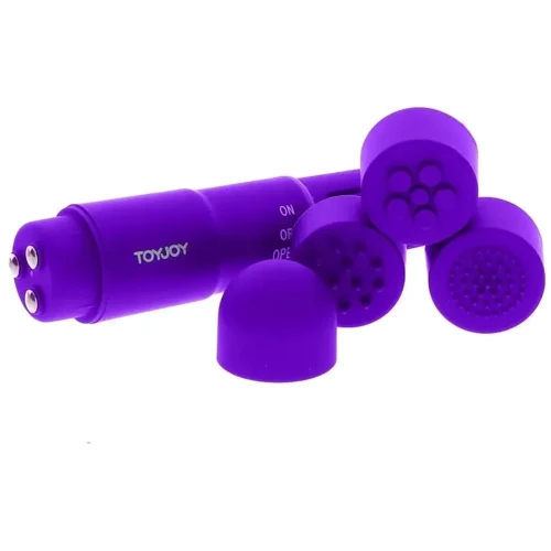 Вибромассажер с насадками Toy Joy Funky Massager (фиолетовый): Тип и форма Вибромассажер