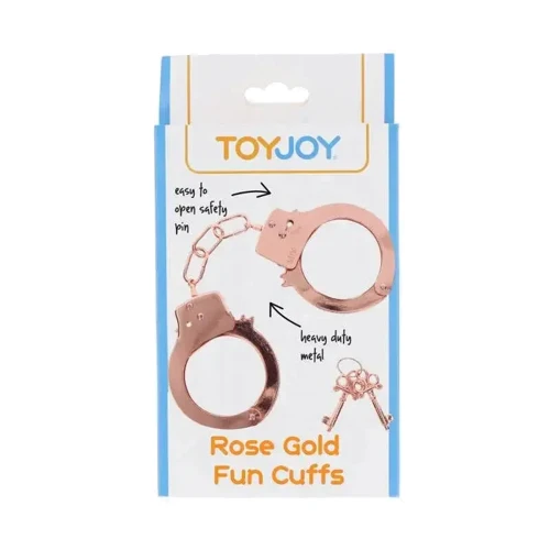 Наручники металлические Toy Joy Rose Gold Fun Cuffs (розовое золото): Цвет розовый