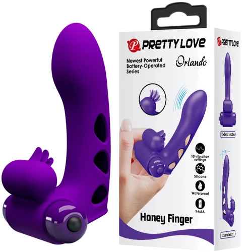 Клиторальный стимулятор на палец Pretty Love - Orlando Finger Violet, BI-014836-1