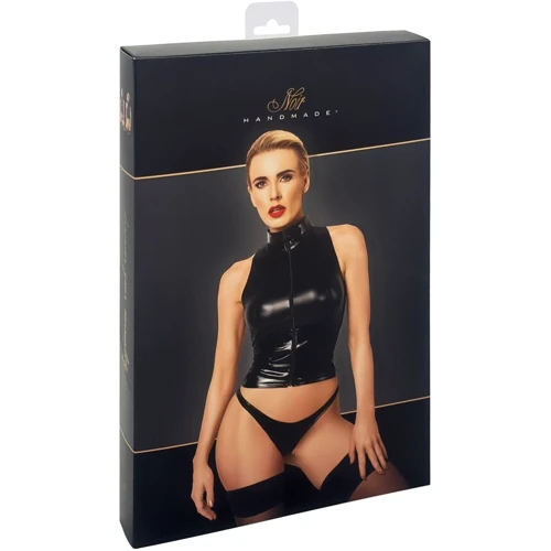 Топ Noir Handmade F324 Glam wetlook top with vinyl corset Вlack, XL: Страна-производитель товара Польша