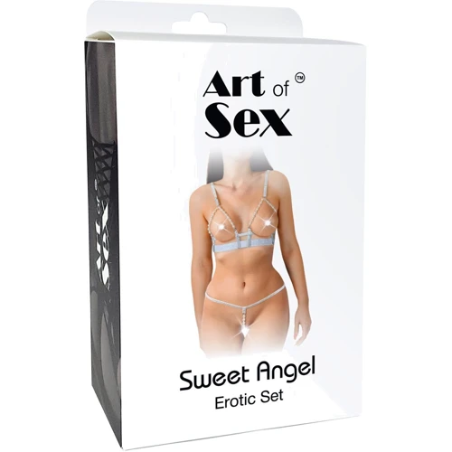 Сексуальний набір білизни Art of Sex - Sweet Angel (L-2XL, сріблястий): Застосування На тело