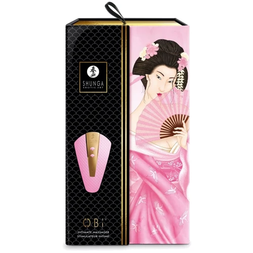 Кліторальний вібратор Shunga Obi Light Pink: Довжина, см 11.5