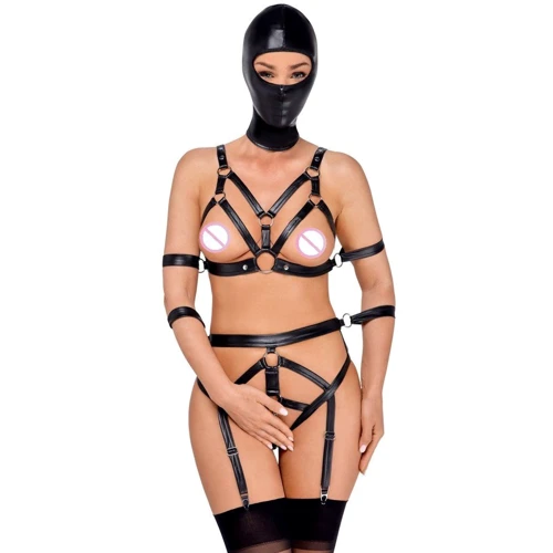 Комплект с маской Orion Bad Kitty Set Harness + Mask Black, XS: Применение На тело