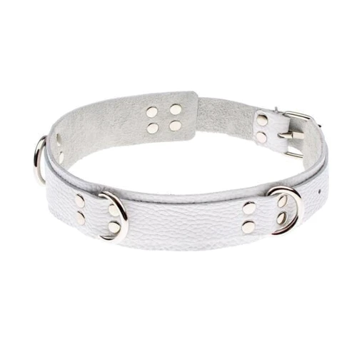 Ошейник Slave leather collar, white